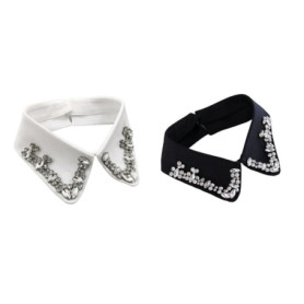 TRIXES Faux Col Strass – Collier Diamante – Déguisement Halloween – Accessoire Applique Collier Détachable