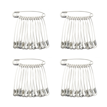 Épingles de sûreté de 27 mm, Lot de 48, plaquées Nickel, pour Les vêtements, l'artisanat, la Couture, Les Ourlets, Le Textile et