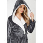 CityComfort Peignoir de bain en polaire douce pour femme - Robe de chambre - Gris - L
