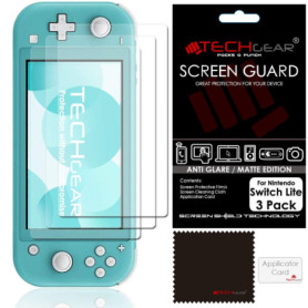 Switch Lite Protection Écran Anti-Reflet Mat [Pack of 3] TECHGEAR Film de Protection Écran Anti Reflet/Mat Compatible avec Ninte