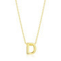 Philip Jones Collier plaqué or avec initiale lettre D créée avec des cristaux de zircon, Plaqué or, Cristal de zircondia®