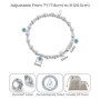 Philip Jones Bracelet extensible à breloques avec pierre de naissance du mois de mars (aigue-marine) avec boîte cadeau, Cristal,