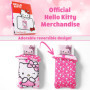 Hello Kitty Ensemble Housse de Couette et Taie d'oreiller Fille, 135x200 cm, 1 Set de Linge de Lit -Deco Chambre Ado Fille