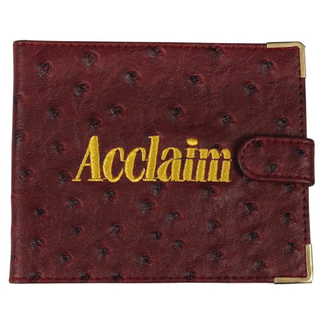 Acclaim Porte-cartes de score pliable en cuir synthétique avec fermeture à bouton-pression 12,5 cm x 10 cm (bordeaux)