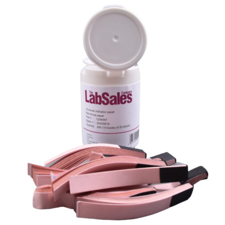 Labsales PH Litmus Testeur d'alcaline Rouge 200 bandelettes au format livret avec flacon refermable étanche pour tester les cond