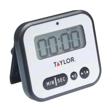 Taylor Pro - Minuteur de Cuisine Numérique avec Alarme Extra Forte et Voyant d'Alerte, Compte à rebours, Dos Magnétique, Plastiq