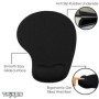 TRIXES Coussin de Confort en Caoutchouc Noir Poignet Gel Reste Soutien Souris Tapis Souris