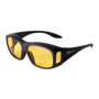 Rapid Eyewear Surlunettes pour conduite de nuit, noires, pour hommes et femmes, à porteur par-dessus les lunettes habituelles; v