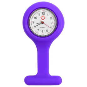TRIXES Montre à Gousset d'infirmière Quartz en Silicone avec Broche Violet