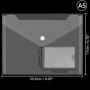 Belle Vous Pochette Plastique A5 Transparente (Lot de 24) - Avec Bouton Fermoir et Porte Carte - Pochette Rangement Maison, Bure