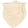 Creative Deco 2 x Formes Bouclier Bois | 30x24cm | Découpes Contreplaqués Non Peints | Decoration Tag Ornement Suspendus à Accro