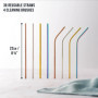 Oak & Steel - 36 Pailles en Acier Inoxydable & 4 Brosses avec Boîte-Cadeau (4 Couleurs) - Écologiques, Réutilisables & Lavables 