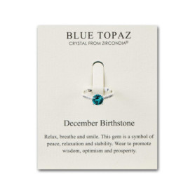 Philip Jones Décembre (Topaze Bleue) Bague de Naissance réglable créée avec des Cristaux Zircondia®