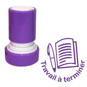 Travail à terminer Tampon Encreur Enseignant - Pourpre 22mm, Re-éncrable