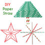 Paille Papier Noel (200 Pcs) - Paille Decorative Biodegradables 2 Couleurs Thème de Noel avec 8 Designs Différents - Paille a Bo