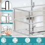 Belle Vous Etagere de Douche a Suspendre en Acier Inoxydable - Etagere Douche a Suspendre Antirouille avec 2 Crochets - Sans Per