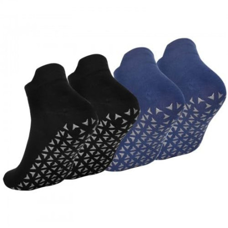 2 Paires Chaussettes Antidérapantes Chaussettes de Yoga Pilates Femme et Homme, Chaussette de Sport Coton pour Barre Ballet Fitn