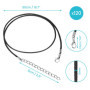 Kurtzy Paquet de 120 Cordons de Collier en Polyester Ciré Noir avec Chaîne et Fermoir Mousqueton - 50cm - pour Fabrication de Bi