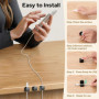 Euqvunn Clips Câbles, 8Pcs Organisateur Câble Magnetique avec Auto-adhésifs, Clips Rangement de Câble, pour Câble Chargement USB