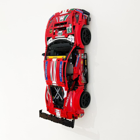 3Dudes & Dad Support mural compatible avec LEGO® Technic Ferrari 488 GTE – Crochet de rangement conçu sur mesure pour l'ensemble