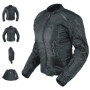 Veste Blouson Femme Moto Cordura Oxford Gilet Thermique Protections Noir XS