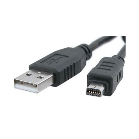 DragonTrading® Câble de données USB 12 broches pour appareil photo numérique Olympus FE140/U830/U840/U850/D425/D435 Longueur : 1