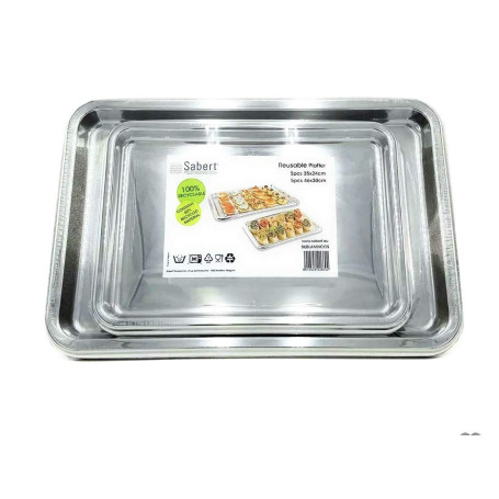 Sabert Lot de grands plateaux de service rectangulaires pratiques