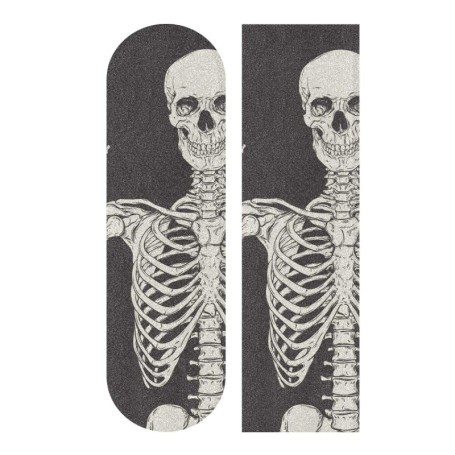 Mnsruu Squelette humain posant isolé Skateboard Grip Tape Feuille Scooter Deck Papier Sable 22,9 x 83,8 cm