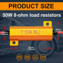KaTur Lot de 4 résistances de charge pour clignotants à LED, feux de plaque à LED ou feux de jour à LED 50 W 8 ohm + 8 attaches 