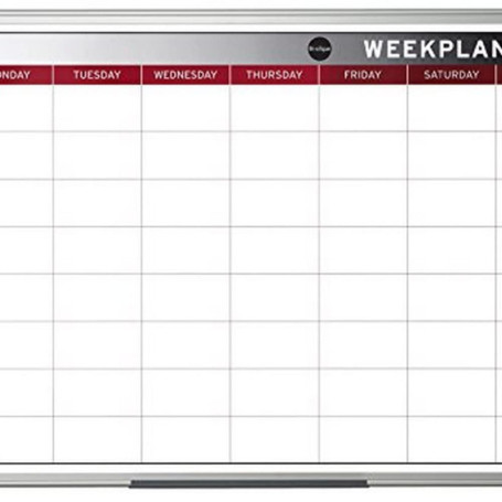 Bi-Office Earth - Tableau Planning Magnétique Hebdomadaire avec Cadre en Aluminium 90 x 60 cm