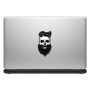 SkinoEu® 2 x Autocollants Vinyle Stickers Skull Crâne Barbe à la Mode pour Voiture Moto fenêtre Porte Casque Scooter vélo Motocy
