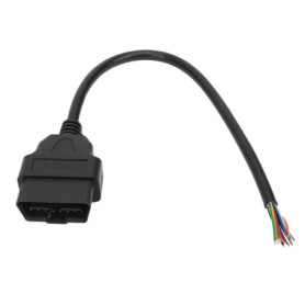 Câble ABS 16Pin OBD2, Adaptateur de Prise OBD2 16Pin Connecteur de Câble Mâle Raccord D'outil de Diagnostic pour ELM327 Extensio