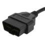 Câble ABS 16Pin OBD2, Adaptateur de Prise OBD2 16Pin Connecteur de Câble Mâle Raccord D'outil de Diagnostic pour ELM327 Extensio