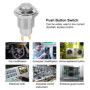 Estink Mini Interrupteur à Bouton Poussoir de 10 mm, Interrupteur à Bouton Poussoir momentané en Acier Inoxydable en métal, Corr