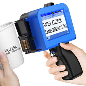 WELCZEK MP10 Mini Imprimante Portable avec Cartouche d'encre à Séchage Rapide Machine de Codage à Jet d'encre de Poche pour Date