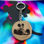 Promotech - Magnifique porte-clés Majic Mouse - Fabriqué à la main et gravé au laser en bois naturel (Mickey Formula-1), Bois na