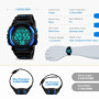BHGWR Montres numériques pour garçons, Digitale Montre étanche Sport pour Enfants 5ATM avec Alarm/minuterie/EL, Montre numérique