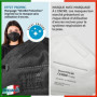 SICURA MASCHERINE CHIRURGICHE 10x Masque FFP3 Noir certifié CE fabriqué en Italie Haute Filtration Plus élevée BFE ≥99% PFE≥99% 