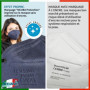 10x Masque FFP3 Bleu élastiques noirs certifié CE fabriqué en Italie Haute Filtration Plus élevée BFE ≥99% PFE≥99% Masques 10 pi