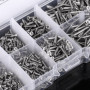 Fafeicy 800pcs M2 Vis Autotaraudeuses à Tête Plate Assortiment Kit, M2 x 4/5/6/8/10/12/16/20mm, M2 Vis à tête cylindrique avec B