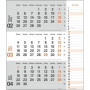 Agenda mural 2024 2024 orange pratique avec curseur de date, calendrier de bureau avec colonne de notes et aperçu de l'année, ca