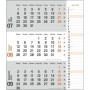 Agenda mural 2024 2024 orange pratique avec curseur de date, calendrier de bureau avec colonne de notes et aperçu de l'année, ca