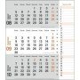 Agenda mural 2024 2024 orange pratique avec curseur de date, calendrier de bureau avec colonne de notes et aperçu de l'année, ca