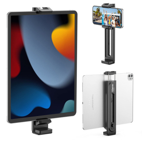 ULANZI Support Tablette, Adaptateur Support Tablette Réglable, Adaptateur iPad pour Trépied avec Chaussure Froide pour iPad Pro 