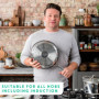 Tefal Jamie Oliver Cook's Direct Inox Lot de 2 poêles 24/28 cm, Induction, Revêtement antiadhésif, Indicateur de cuisson, Poigné