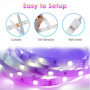 WEILY 10M Ruban LED Bleutooth,Bande LED 5050 RGB Contrôlé par APP du Smartphone, Synchroniser avec Rythme de Musique de Minuteri