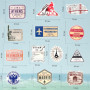 Stickers vintage pays timbres rétro valises autocollants voyage pour scrapbooking portable bagages Multicolor