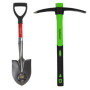 Xforst Set de Jardinage avec Pioche et Mini Pelle, avec des Manches en Fibre de Verre et têtes en Acier Forge. Solides et légère