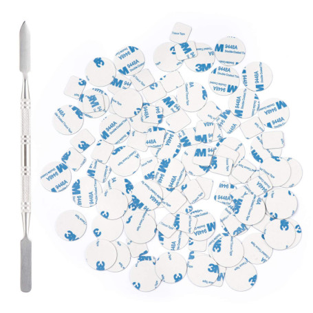 Allwon 100 pièces autocollants en métal pour Palette magnétique Palette de maquillage de fard à paupières vide + spatule de dépô