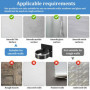 VGECEE Support pour Sèche-Cheveux Mural, Porte Sèche-Cheveux Aluminium Space Accroche Seche Cheveux, Support Seche Cheveux Range